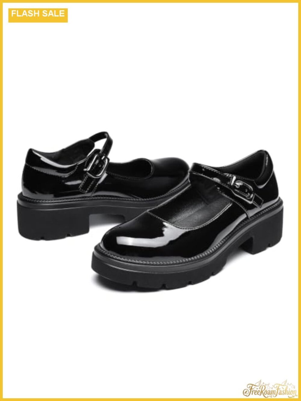 Mary Jane Platform Chunky Heel Dress Pumps Adjustable Buckle